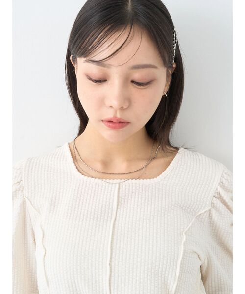 earth music&ecology(アースミュージックアンドエコロジー)の「ぽこぽこパワショルプルオーバー(Tシャツ/カットソー・レディース・アイボリー/ブルー/ブラウン/ブラック・FREE)」の7枚目の写真