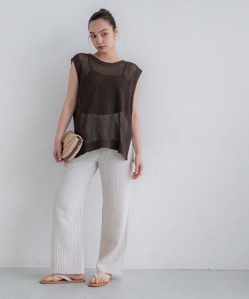 coca（coca）（コカ）の「クロスチェーンニットジレ（ベスト・レディース・ブラック/アイボリー/ライトベージュ/ブラウン/ベージュ・M/L/S）」の22枚目の写真
