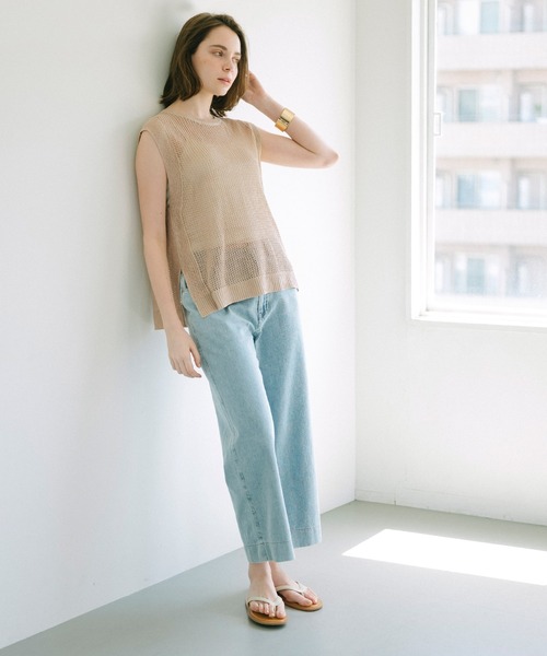 coca（coca）（コカ）の「クロスチェーンニットジレ（ベスト・レディース・ブラック/アイボリー/ライトベージュ/ブラウン/ベージュ・M/L/S）」の18枚目の写真