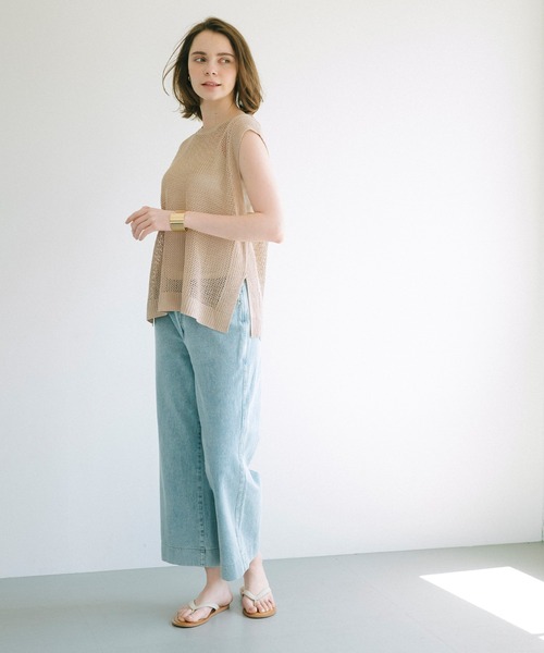 coca（coca）（コカ）の「クロスチェーンニットジレ（ベスト・レディース・ブラック/アイボリー/ライトベージュ/ブラウン/ベージュ・M/L/S）」の16枚目の写真