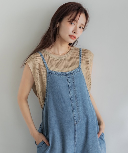 coca（coca）（コカ）の「クロスチェーンニットジレ（ベスト・レディース・ブラック/アイボリー/ライトベージュ/ブラウン/ベージュ・M/L/S）」の15枚目の写真
