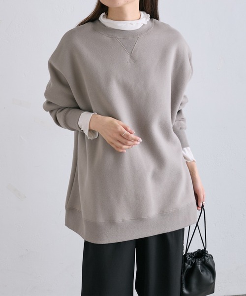 PUAL CE CIN(ピュアルセシン)の「裏起毛チュニックプルオーバー(スウェット・レディース・チャコールグレー/グレイッシュベージュ/オートミール/モカ・FREE)」の5枚目の写真