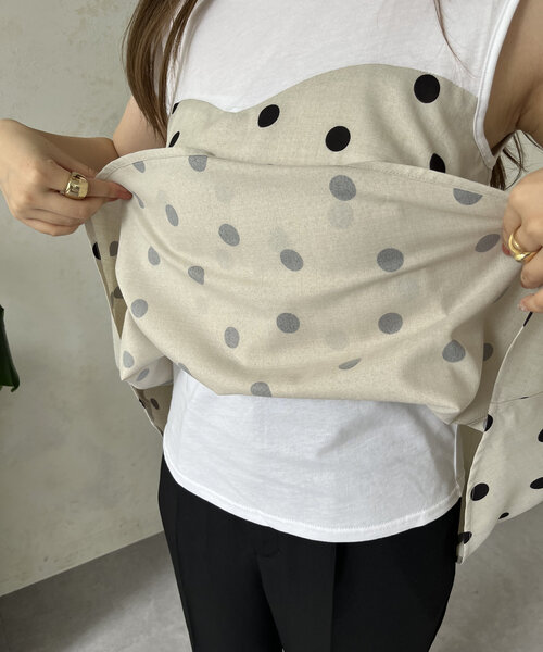prose verse(プロズヴェール)の「ペプラム2wayビスチェドッキングフレンチトップス(Tシャツ/カットソー・レディース・ベージュ系その他/ブラック・LARGE/MEDIUM)」の5枚目の写真