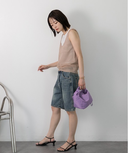 ad thie(アドティエ)の「透かし編み ニットタンクトップ(タンクトップ・レディース・オフホワイト/ベージュ/ブラック/グリーン・FREE)」の22枚目の写真