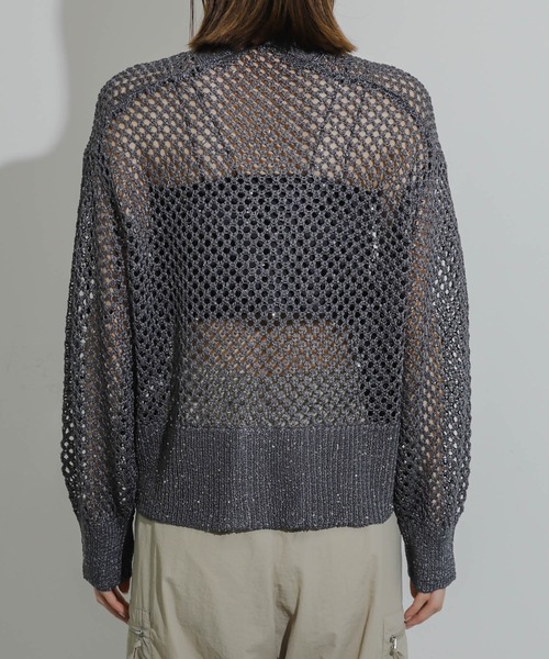 HEYUMM（ヘユム）の「スパンコールメッシュカーディガン（カーディガン/ボレロ・レディース・イエロー/アイボリー/チャコールグレー・ONE）」の21枚目の写真