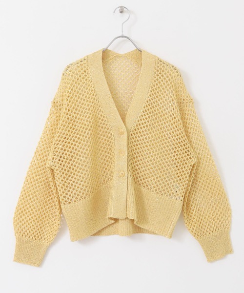 HEYUMM（ヘユム）の「スパンコールメッシュカーディガン（カーディガン/ボレロ・レディース・イエロー/アイボリー/チャコールグレー・ONE）」の18枚目の写真