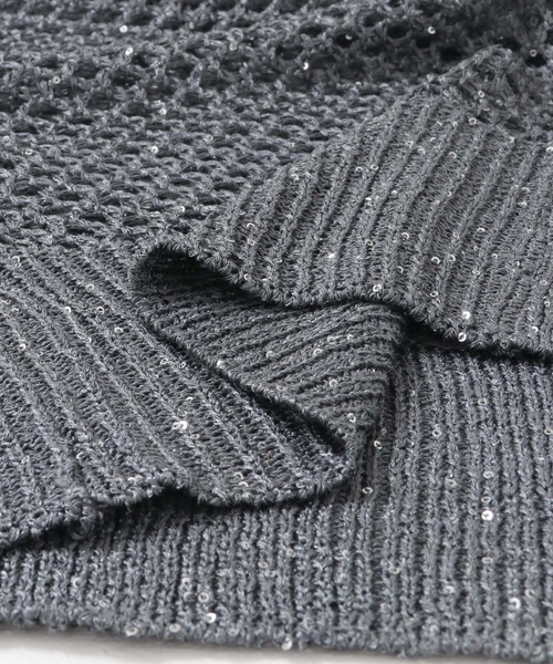 HEYUMM（ヘユム）の「スパンコールメッシュカーディガン（カーディガン/ボレロ・レディース・イエロー/アイボリー/チャコールグレー・ONE）」の15枚目の写真