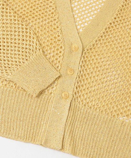 HEYUMM（ヘユム）の「スパンコールメッシュカーディガン（カーディガン/ボレロ・レディース・イエロー/アイボリー/チャコールグレー・ONE）」の13枚目の写真