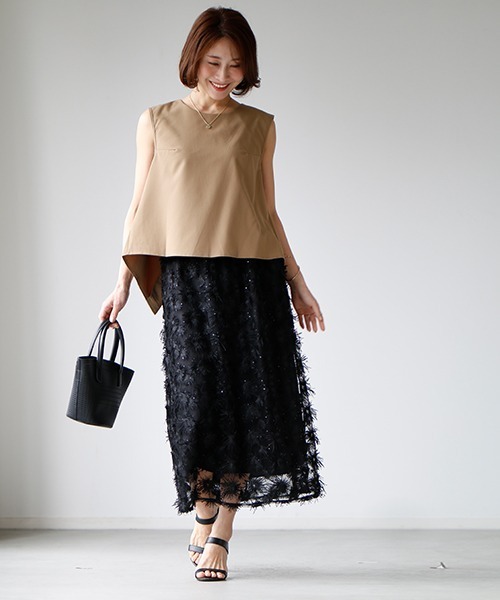 Ehre style(エーレスタイル)の「お洒落は背中から!大人の拘りバックスリットタンクトップ(Tシャツ/カットソー・レディース・ホワイト/ブラウン/ブラック・FREE)」の11枚目の写真