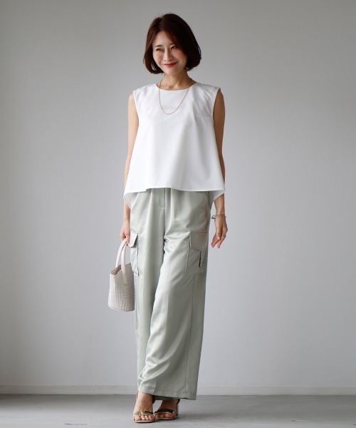Ehre style(エーレスタイル)の「お洒落は背中から!大人の拘りバックスリットタンクトップ(Tシャツ/カットソー・レディース・ホワイト/ブラウン/ブラック・FREE)」の22枚目の写真