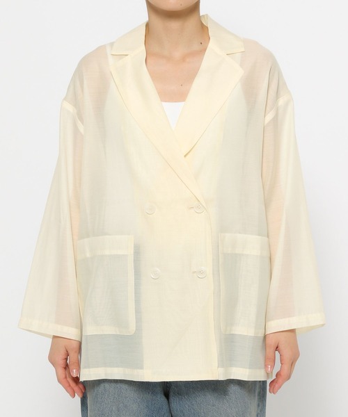 LOWRYS FARM（ローリーズファーム）の「シアーＪＫ　138710（テーラードジャケット・レディース・アイボリー/パープル/チャコールグレー・FREE）」の17枚目の写真