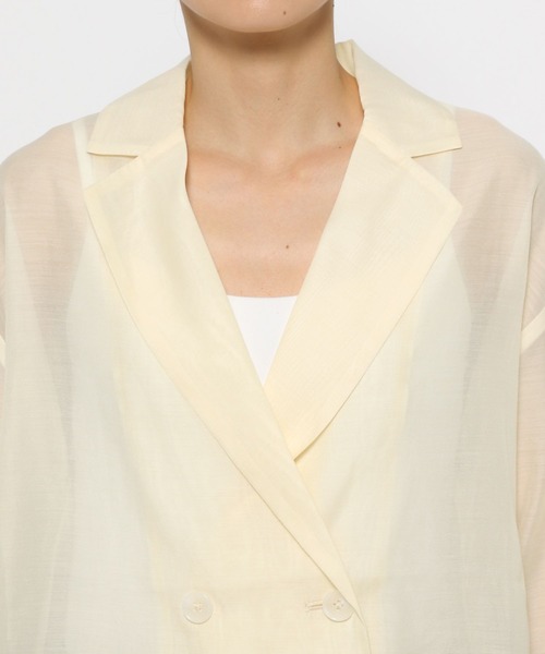 LOWRYS FARM（ローリーズファーム）の「シアーＪＫ　138710（テーラードジャケット・レディース・アイボリー/パープル/チャコールグレー・FREE）」の20枚目の写真