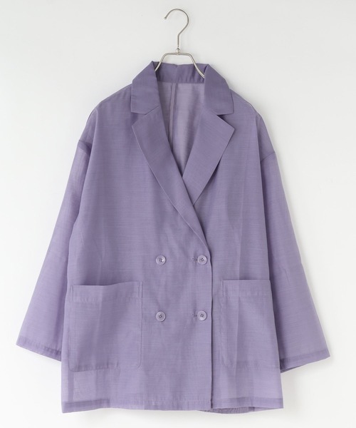 LOWRYS FARM（ローリーズファーム）の「シアーＪＫ　138710（テーラードジャケット・レディース・アイボリー/パープル/チャコールグレー・FREE）」の16枚目の写真