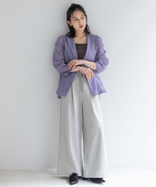 LOWRYS FARM（ローリーズファーム）の「シアーＪＫ　138710（テーラードジャケット・レディース・アイボリー/パープル/チャコールグレー・FREE）」の9枚目の写真