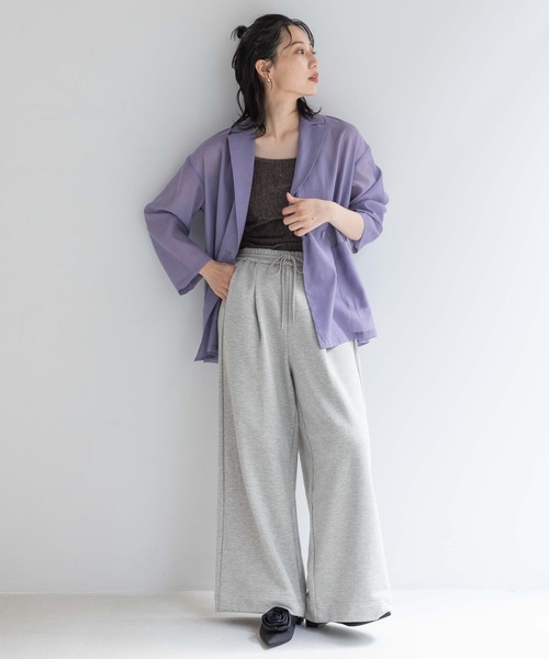 LOWRYS FARM（ローリーズファーム）の「シアーＪＫ　138710（テーラードジャケット・レディース・アイボリー/パープル/チャコールグレー・FREE）」の10枚目の写真