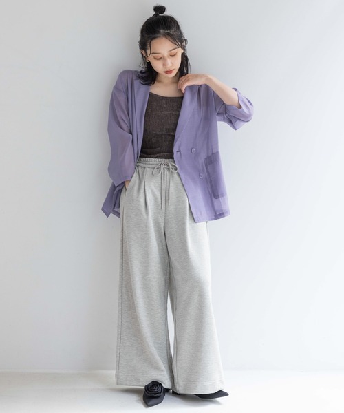 LOWRYS FARM（ローリーズファーム）の「シアーＪＫ　138710（テーラードジャケット・レディース・アイボリー/パープル/チャコールグレー・FREE）」の11枚目の写真