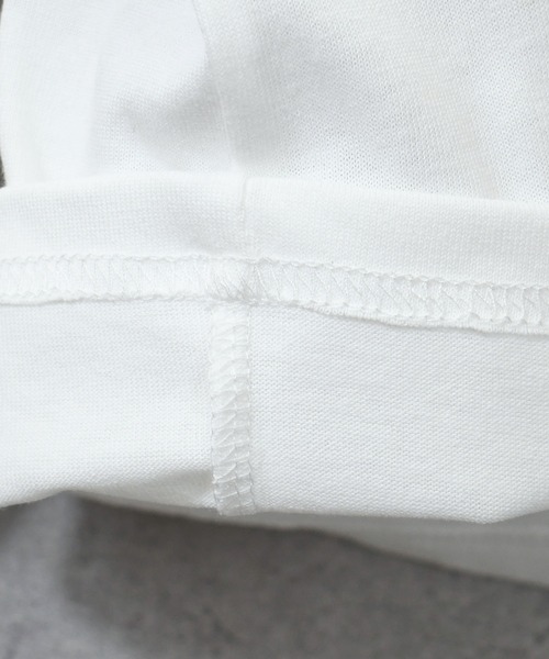 Ritzy(リッツィー)の「oversize sleeve line ringer long sleeve T-shirt/オーバーサイズ 袖ライン フロント刺繍 リンガー ロングスリーブTシャツ レディース メンズ(Tシャツ/カットソー・メンズ・ホワイト系その他/ブラック/ブラック系その他/ホワイト・M/L/XL/S)」の14枚目の写真