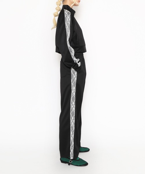 PUNYUS（プニュズ）の「レースラインクロップドトラックジャケット（ジャージ・レディース・ワイン/ブラック/ブルー/グレー・1/2/3/4）」の22枚目の写真