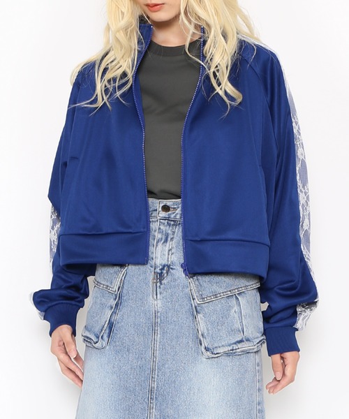 PUNYUS（プニュズ）の「レースラインクロップドトラックジャケット（ジャージ・レディース・ワイン/ブラック/ブルー/グレー・1/2/3/4）」の18枚目の写真