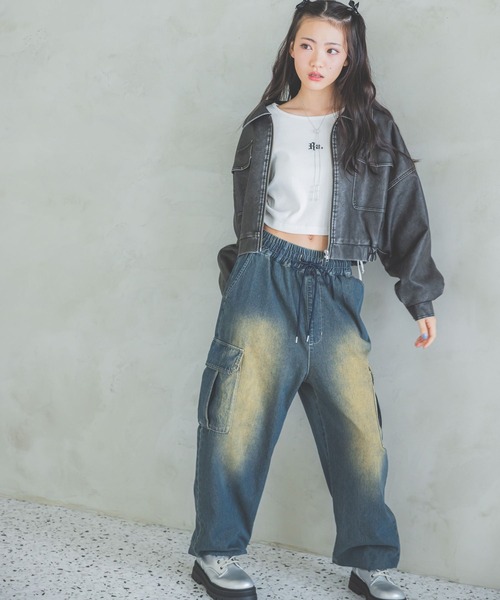 【セール】フェイクレザーショートジャケット(その他アウター)|repipi armario(レピピ アルマリオ) 【セール】フェイクレザーショートジャケット(その他アウター)|repipi armario(レピピ アルマリオ)