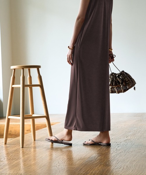 ◆極美品◆ リリアンカラット　チェック柄　ニットタンクワンピース　ブラウン ◇極美品◇ リリアンカラット チェック柄 ニットタンク