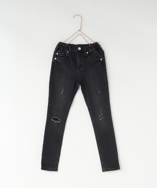 LOWRYS FARM（ローリーズファーム）の「ＪＵＳＴＦＩＴスキニー　131396（デニムパンツ・キッズ・ブルー/ケミカルウォッシュ/ブラック・140cm/130cm/120cm/110cm/150cm）」の2枚目の写真