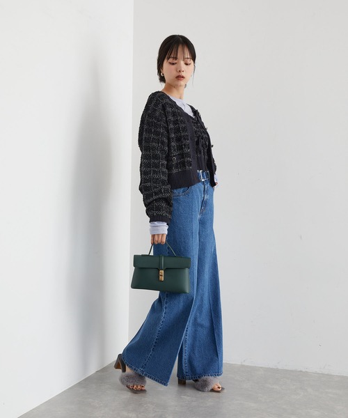 VIS（ビス）の「【洗える】ツイードニットカーディガン（カーディガン/ボレロ・レディース・ベージュ系その他/ブルー系その他/キナリ・FREE）」の7枚目の写真