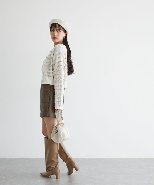 VIS（ビス）の「【洗える】ツイードニットカーディガン（カーディガン/ボレロ・レディース・ベージュ系その他/ブルー系その他/キナリ・FREE）」の16枚目の写真