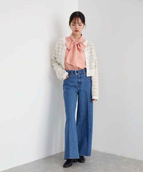 VIS（ビス）の「【洗える】ツイードニットカーディガン（カーディガン/ボレロ・レディース・ベージュ系その他/ブルー系その他/キナリ・FREE）」の17枚目の写真