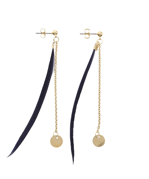 Chico（チコ）の「Thinfeatherピアス（ピアス（両耳用）・レディース・キャメル/ネイビー・FREE）」の2枚目の写真