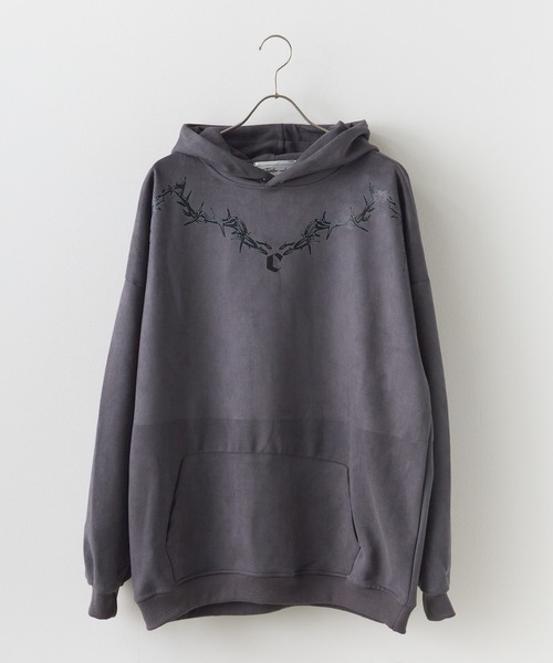 Theater code(シアターコード)の「neck chain design pullover parka / ネックチェーンデザイン プルオーバーパーカー(パーカー・メンズ・グレー/ブラック・3/2)」の2枚目の写真