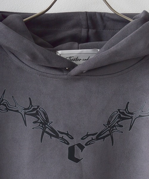 Theater code(シアターコード)の「neck chain design pullover parka / ネックチェーンデザイン プルオーバーパーカー(パーカー・メンズ・グレー/ブラック・3/2)」の7枚目の写真