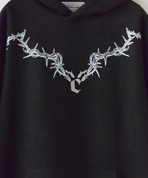 Theater code(シアターコード)の「neck chain design pullover parka / ネックチェーンデザイン プルオーバーパーカー(パーカー・メンズ・グレー/ブラック・3/2)」の15枚目の写真