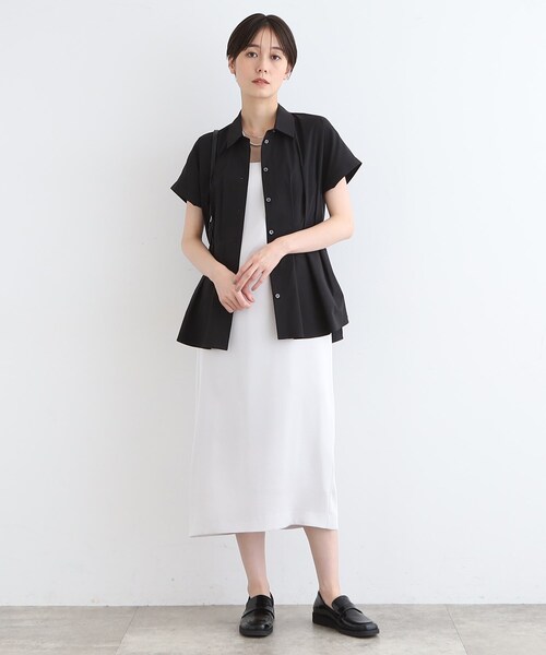 INDIVI（インディヴィ）の「【洗える】タックデザインブラウス（シャツ/ブラウス・レディース・ブルー系その他7/ブラック/ホワイト系8/ピンク系・05/13/15 /19/38/40）」の8枚目の写真