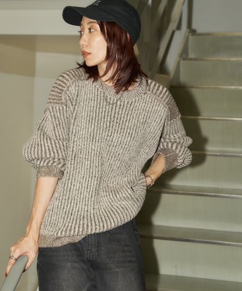 Auntie Rosa Holiday(アンティローザホリデー)の「起毛リブオーバーサイズニット(ニット/セーター・レディース・ベージュ/グレー/ブルー・FREE)」の15枚目の写真