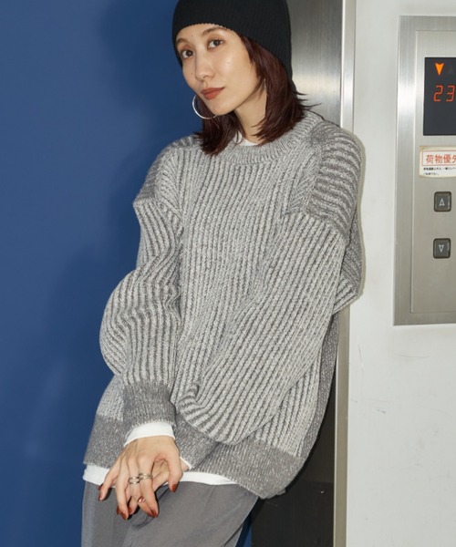 Auntie Rosa Holiday(アンティローザホリデー)の「起毛リブオーバーサイズニット(ニット/セーター・レディース・ベージュ/グレー/ブルー・FREE)」の22枚目の写真