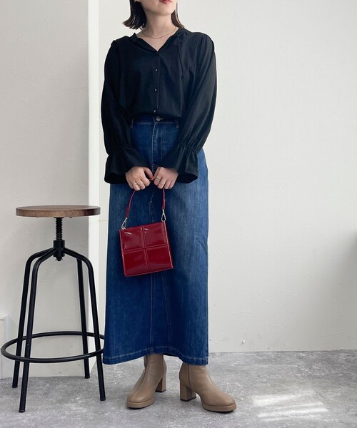 fredy emue（フレディエミュ）の「デニムロングスカート（デニムスカート・レディース・サックスブルー/ブルー・36/38）」の7枚目の写真