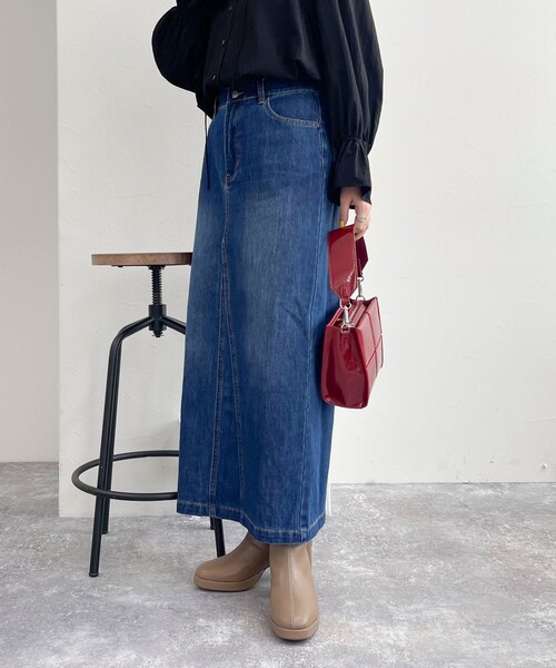 fredy emue（フレディエミュ）の「デニムロングスカート（デニムスカート・レディース・サックスブルー/ブルー・36/38）」の11枚目の写真