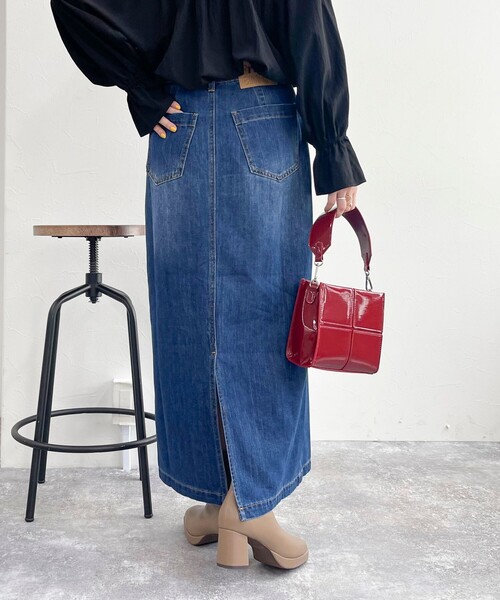 fredy emue（フレディエミュ）の「デニムロングスカート（デニムスカート・レディース・サックスブルー/ブルー・36/38）」の13枚目の写真