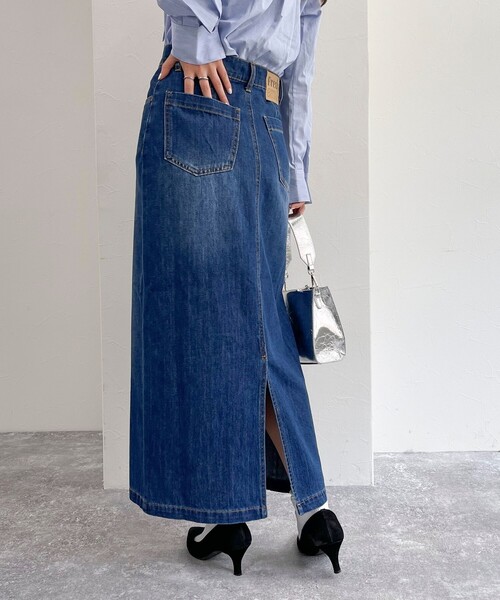 fredy emue（フレディエミュ）の「デニムロングスカート（デニムスカート・レディース・サックスブルー/ブルー・36/38）」の21枚目の写真
