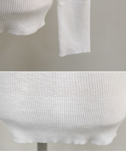 ハーフハイネックメッシュリブニットトップス（ニット/セーター）｜AMAJI（アマジ）