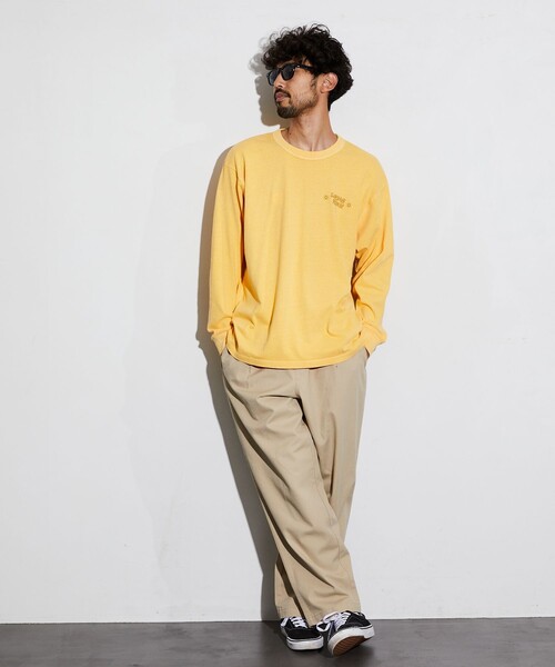 Jonas Claesson(ジョナスクレアッソン)の「JONAS CLAESSON/ジョナスクレアッソン Insideout Hello Sunshine L/S TEE/インサイドアウト ハローサンシャイン ロングスリーブ Tシャツ/リバーシブル(Tシャツ/カットソー・メンズ・チャコールグレー/オフホワイト/マスタード・SMALL/MEDIUM/LARGE)」の19枚目の写真