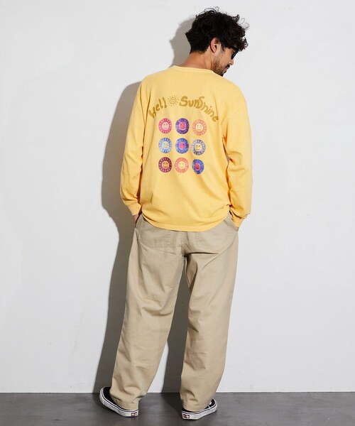 Jonas Claesson(ジョナスクレアッソン)の「JONAS CLAESSON/ジョナスクレアッソン Insideout Hello Sunshine L/S TEE/インサイドアウト ハローサンシャイン ロングスリーブ Tシャツ/リバーシブル(Tシャツ/カットソー・メンズ・チャコールグレー/オフホワイト/マスタード・SMALL/MEDIUM/LARGE)」の21枚目の写真