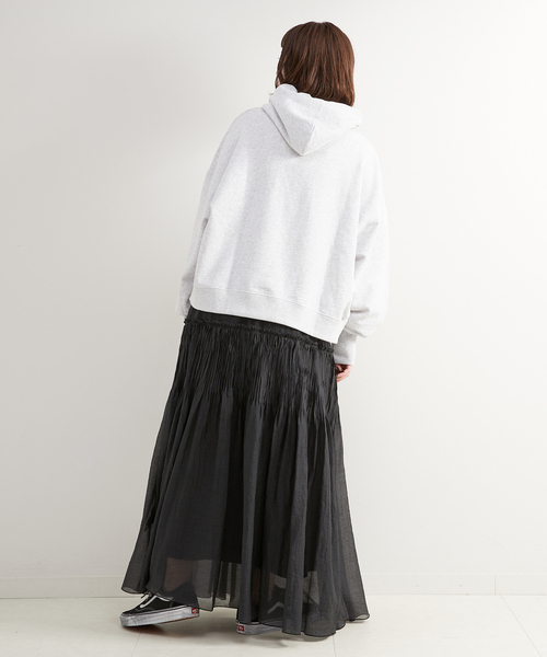 B.C STOCK メッシュティアードスカート メッシュハギティアードスカート（ロング・マキシ丈スカート