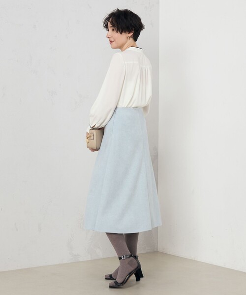 NOLLEY’S Sophi（ノーリーズソフィ）の「スエードダンボールフレアスカート（スカート・レディース・ベージュ/カーキ/サックスブルー・36/38/34）」の11枚目の写真