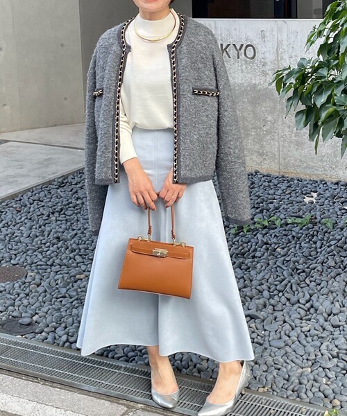 NOLLEY’S Sophi（ノーリーズソフィ）の「スエードダンボールフレアスカート（スカート・レディース・ベージュ/カーキ/サックスブルー・36/38/34）」の15枚目の写真
