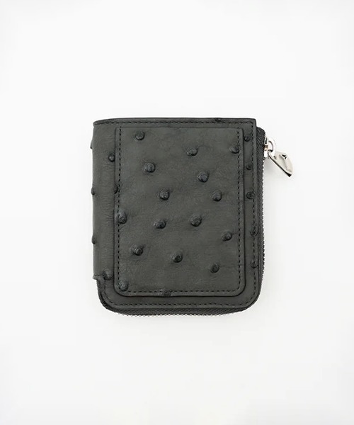 ITTI 二つ折り財布 オーストリッチ型押し　グレー　コンパクトウォレット ITTI（イッチ）の「ITTI イッチ / CRISTY VERY COMPACT WLT.5