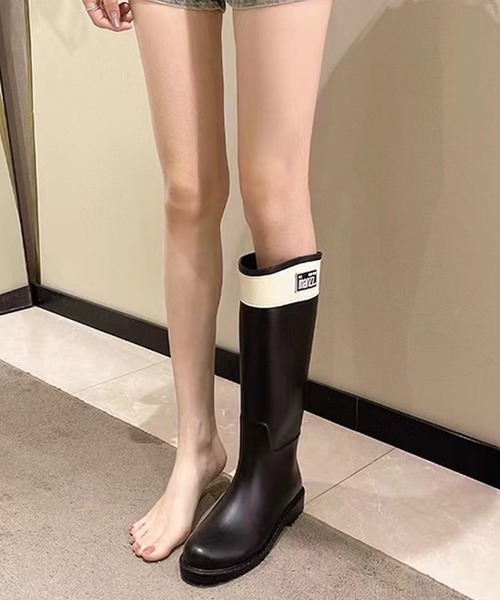 aimoha(アイモハ)の「ハイトップレインブーツ(ブーツ・レディース・ブラック/カーキ/ベージュ/オフホワイト・23.0cm/23.5cm/24.0cm/24.5cm/25.0cm/25.5cm)」の10枚目の写真