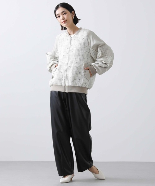 【グレディブリリアン】完売品☆ツイードMA-1ブルゾン　異素材（新品タグ付き） Gready Brilliant（グレディブリリアン）の「ツィードMA－1スリーブ