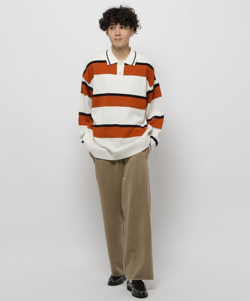 niko and...（ニコアンド）の「太ボーダーニットポロ（ニット/セーター・メンズ・オフホワイト/ネイビー・MEDIUM/LARGE）」の10枚目の写真
